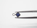 Lapis Silver Bezel 4mm , Single Connector, 925 Sterling Silver