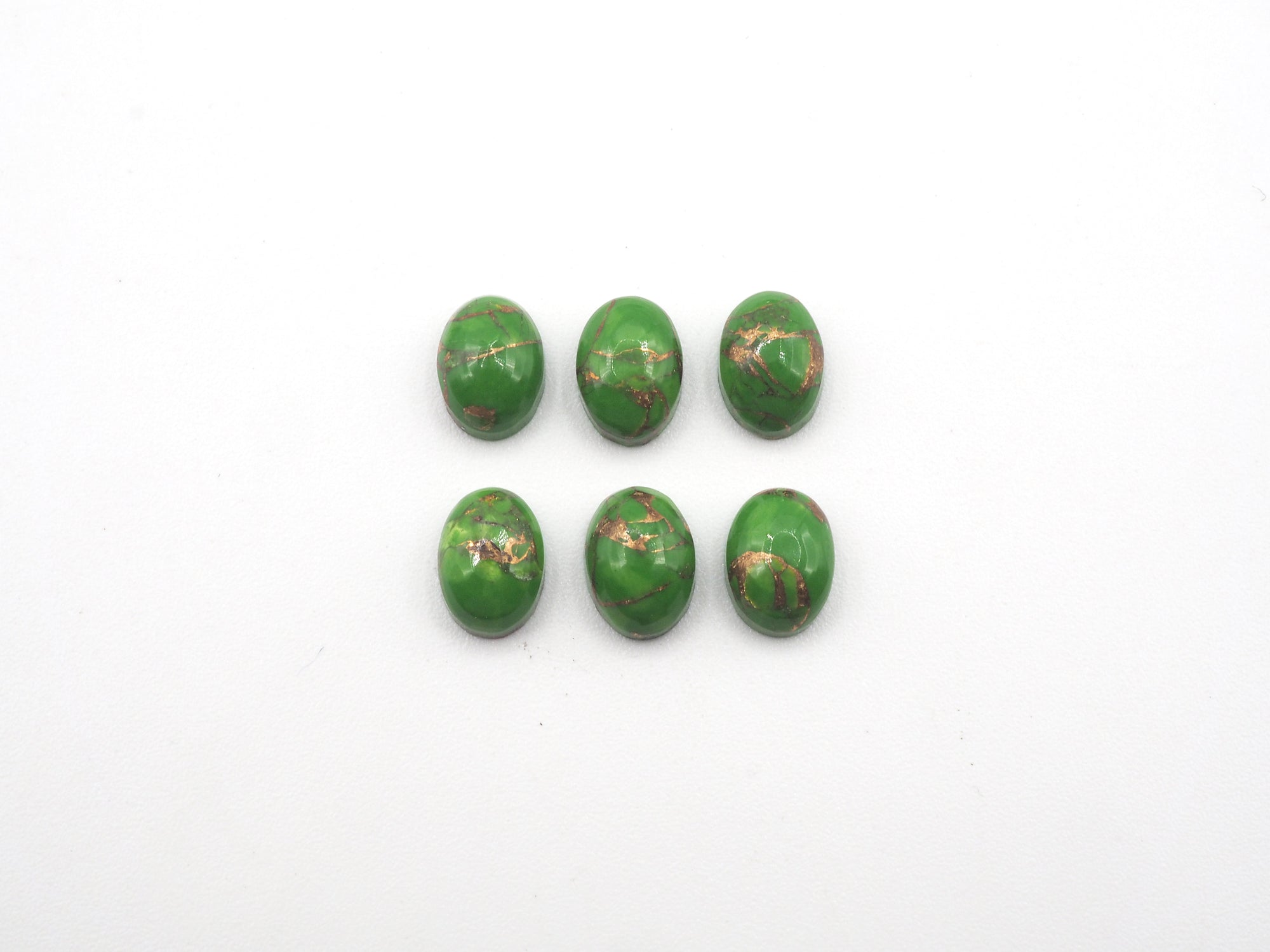 Green Copper Turquoise Cabs Oval 7 x 5 mm Approximately 5.14 Carat,