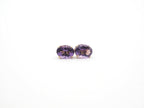 14K Yellow Gold Oval Amethyst Stud, Amethyst Stud/Earring
