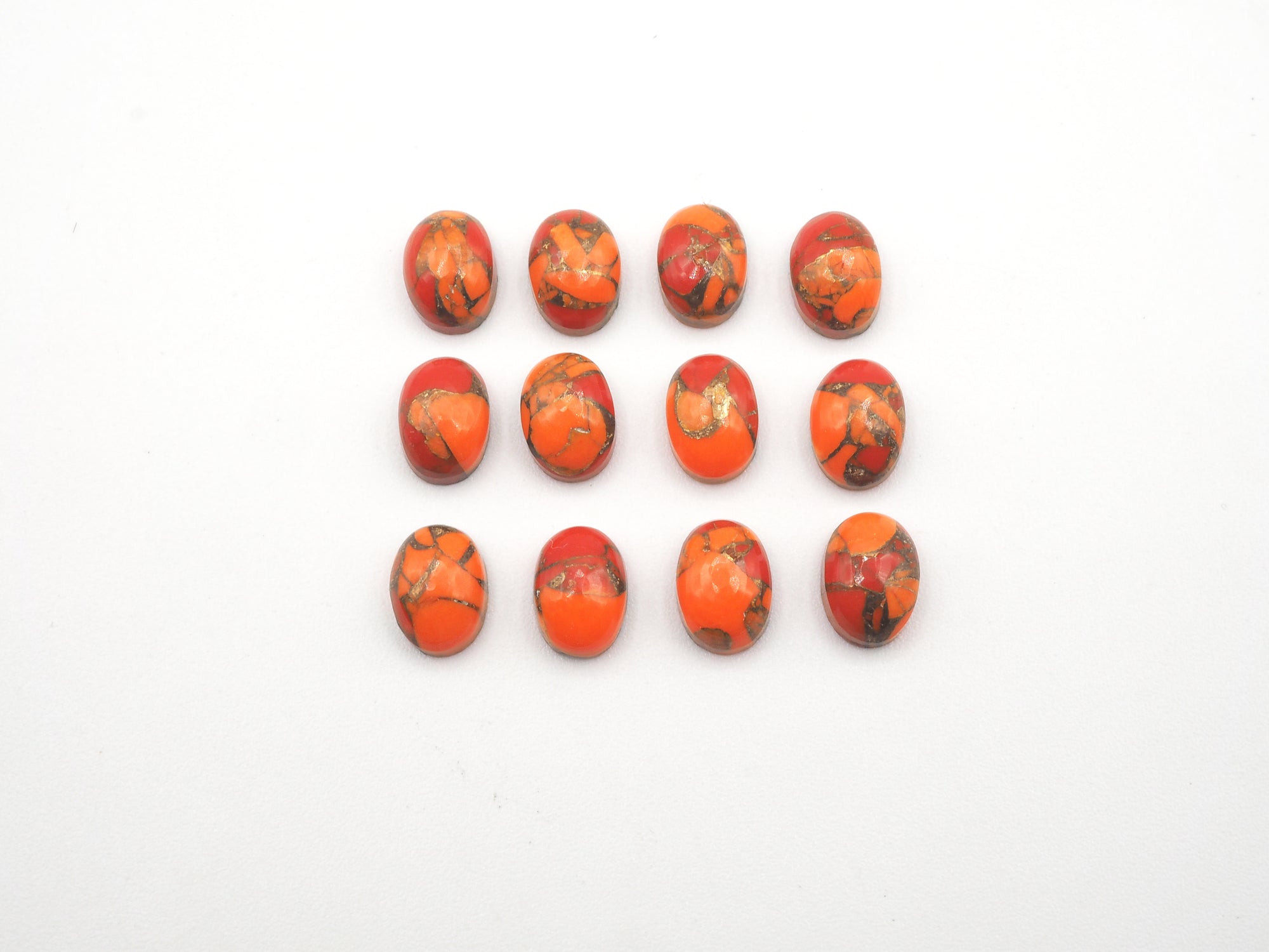 Orange Copper Turquoise Oval 7x5mm Approximately 9.20 Carat  12 pcs
