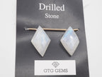 Drilled Rainbow Moonstone, Rainbow Moonstone Drop 23x14mm Approximately 19 Carat