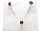 10K White Gold Garnet stud and Pendant