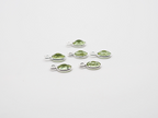 6x4mm Peridot Silver Bezel, Single Connector Peridot Bezel, Peridot Charm