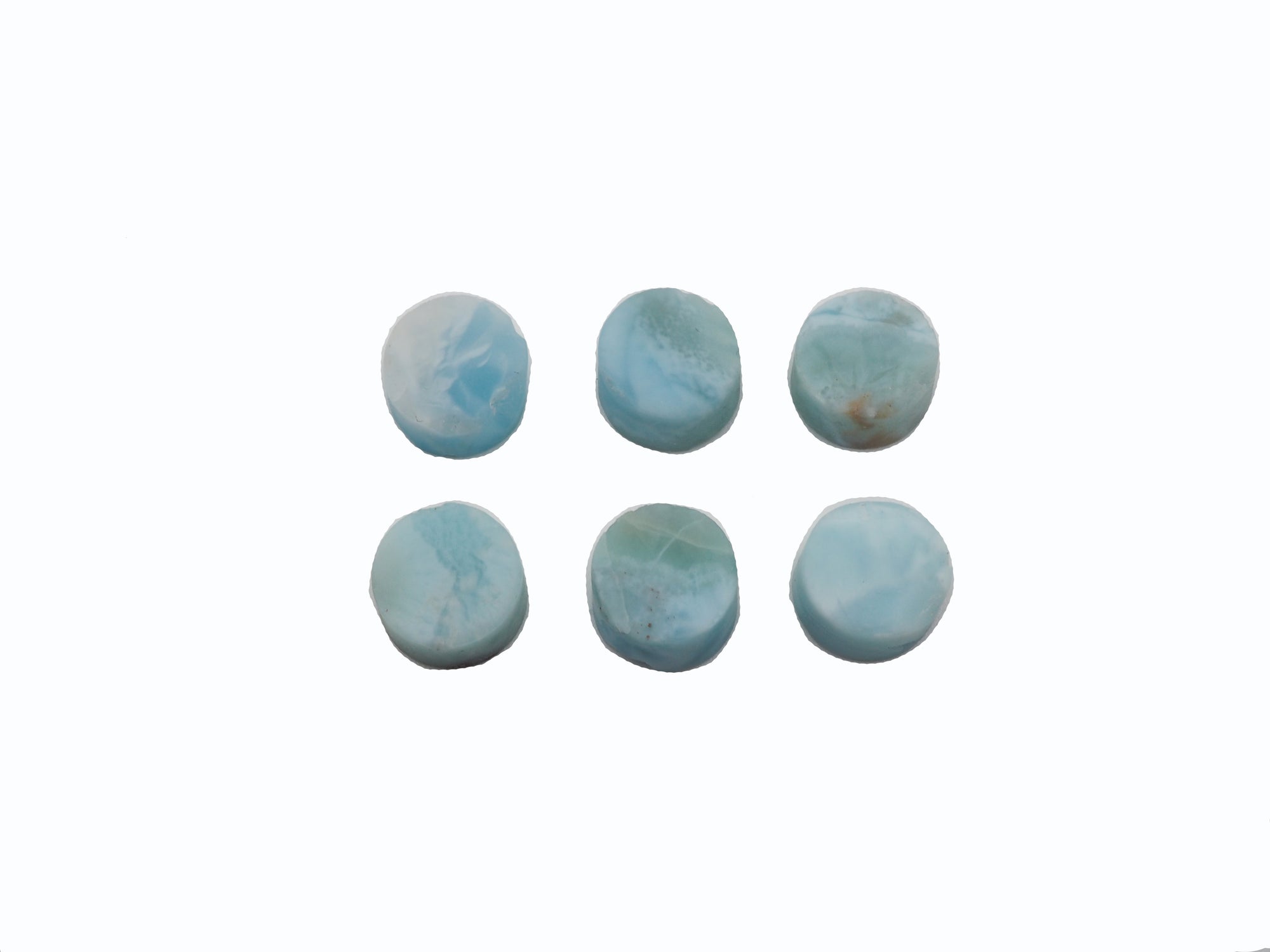 Natural Round Larimar  Raw Rough Slice bottom flat, 8mm  Approximately  20.92 Carat