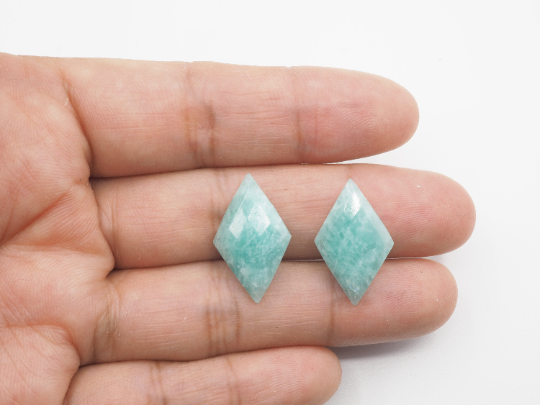 Amazonite Drilled Matching Pair Kite Shape 20 x 12mm