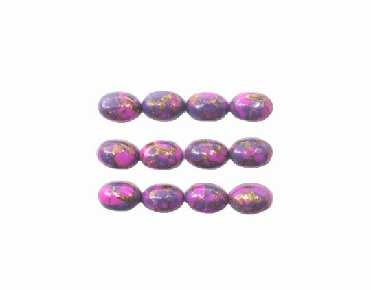 Purple Copper Turquoise Oval Cabs 6x4mm Approximately 5.27 Carat