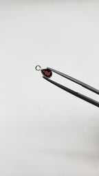6x4mm Garnet Bezel, Single  Connector, Garnet Bezel, Garnet Charm, 925 Sterling Silver