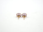 14K Yellow Gold Oval Amethyst Stud, Amethyst Stud/Earring