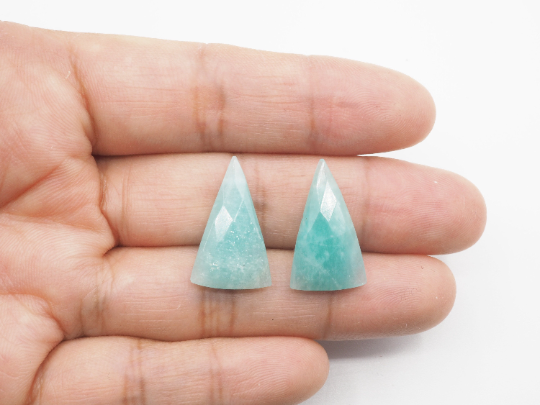 Amazonite Drilled Matching Pair Conical Shape  20 x 12mm