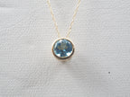 10K Yellow Gold Blue Topaz stud and Pendant
