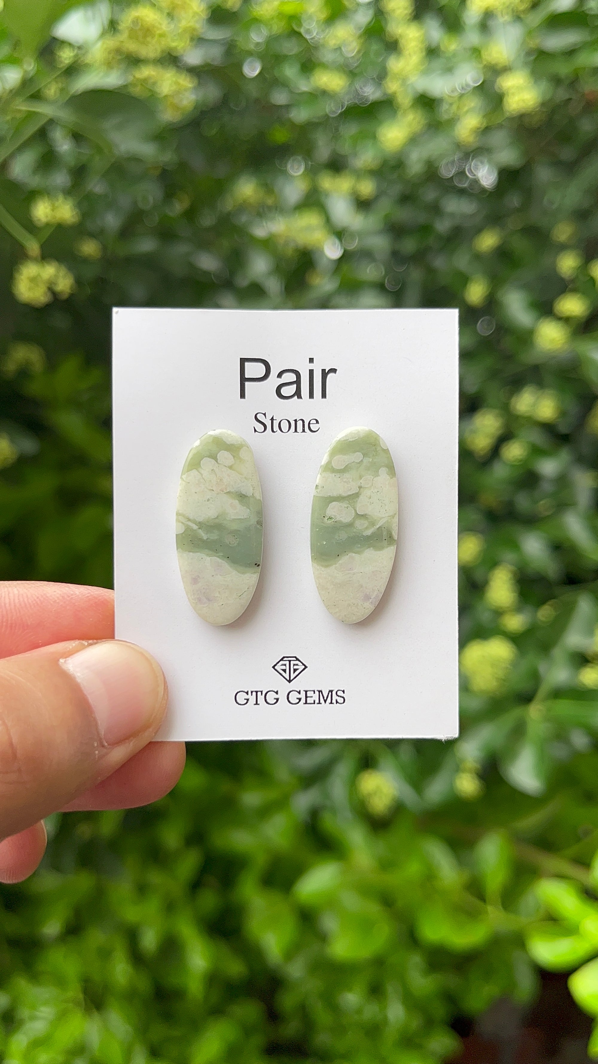 Rosita Jasper, Cabochon Matching Pair 28x13mm, Approximately 29 Carat (GTG-MRJ-4)