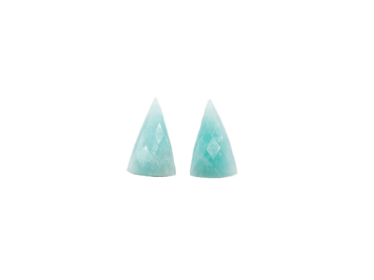 Amazonite Drilled Matching Pair Conical Shape  20 x 12mm