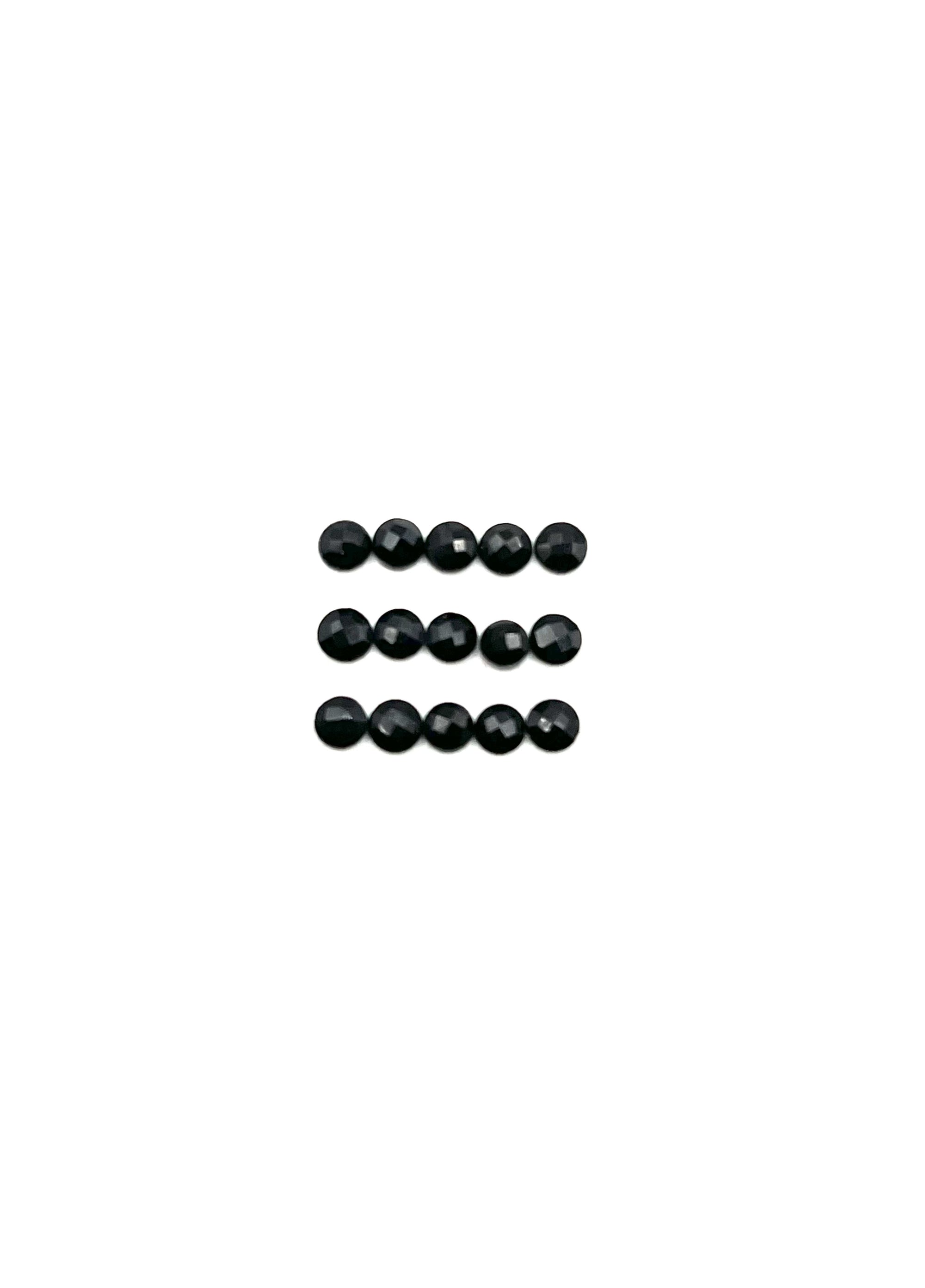 Rose cut Black Spinel Round 4mm Approximately 6 Carat(GTG-RCSP-2