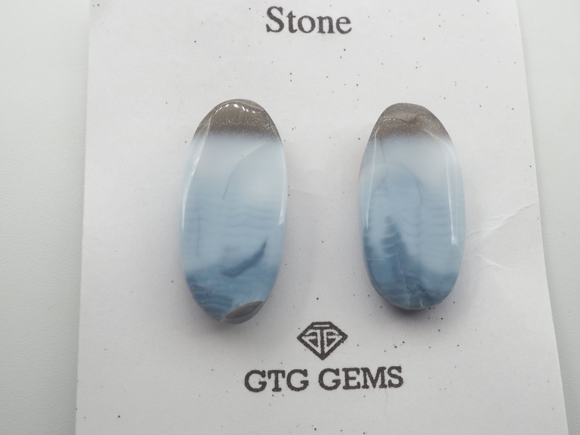 Blue Opal  Oval Matching Pair Cabs 21x12mm (GTG-MCAB-19)
