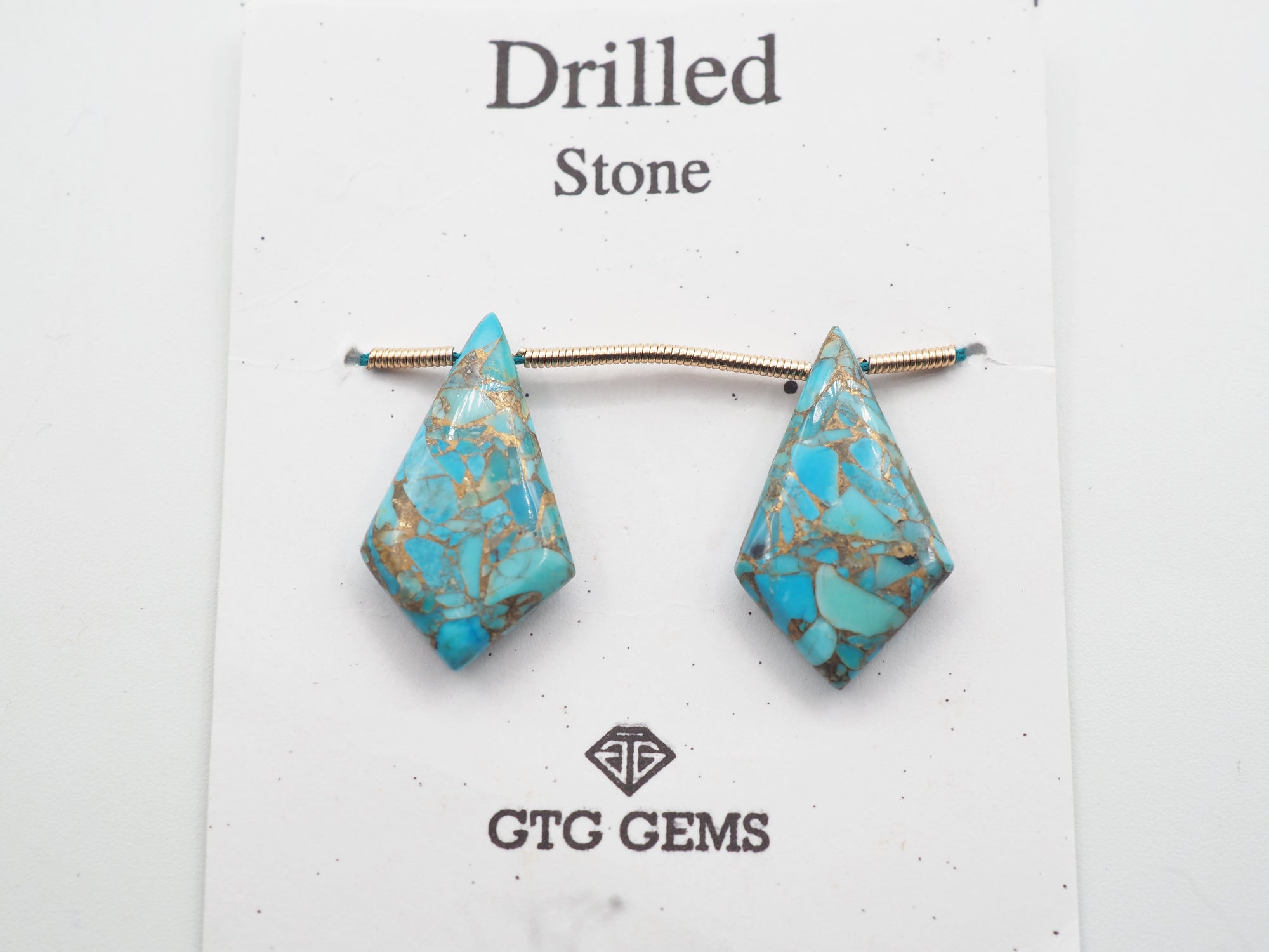 Drilled Blue Turquoise 22x13mm  Approximately 14.50 Carat(GTG-DTR-13)
