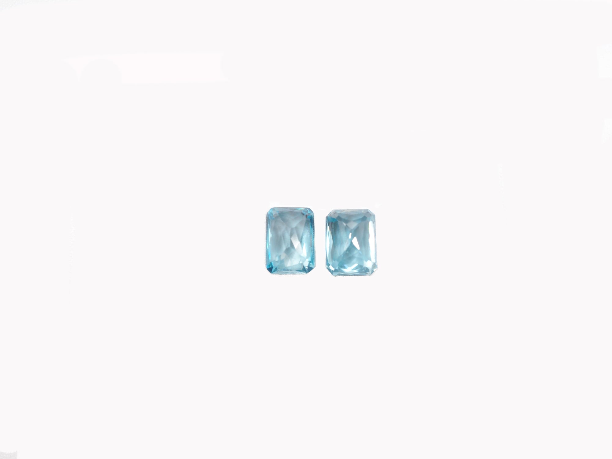 Blue Zircon Cushion Square Shape  Matching Pair 7x 5 mm Approximately 3.94 Carat