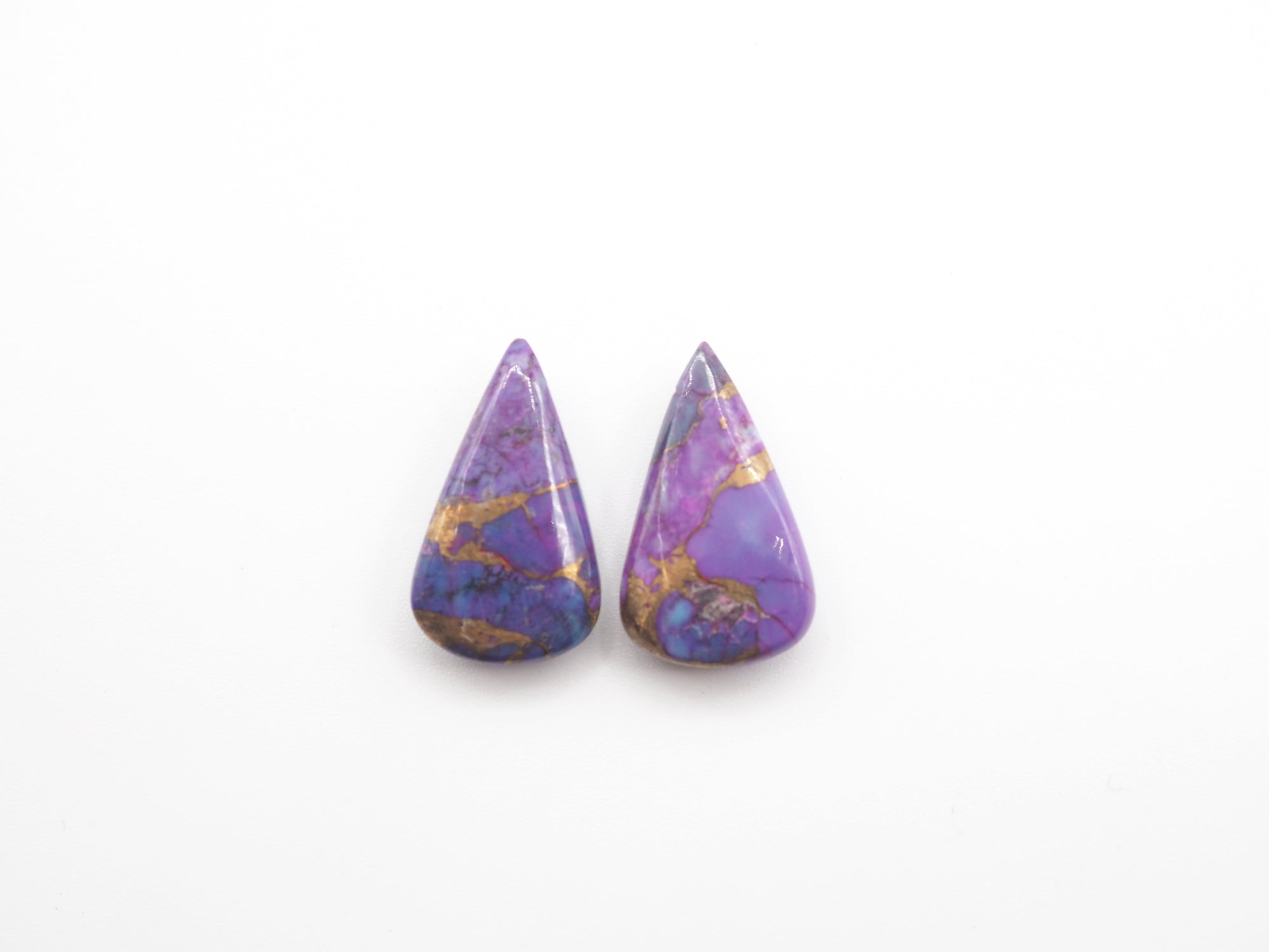 Copper Purple Turquoise  Drilled  Cabochon Almond Shape 20x12mm
