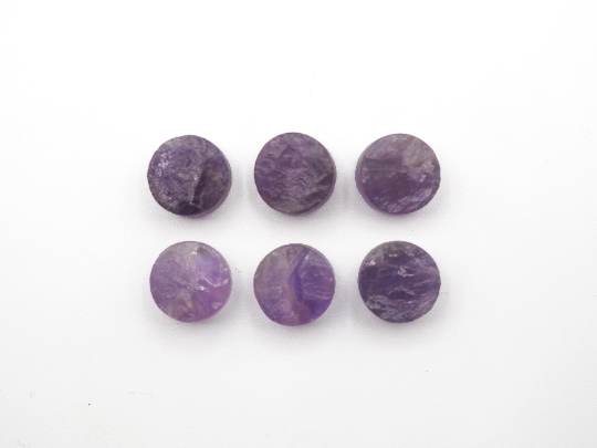 Natural Round Amethyst Raw Rough Slice bottom flat, 8mm Approximately 15.03 Carat