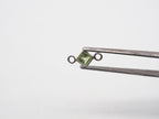 4x4mm Peridot Silver Bezel, Double Connector, Peridot Bezel, Peridot Charm