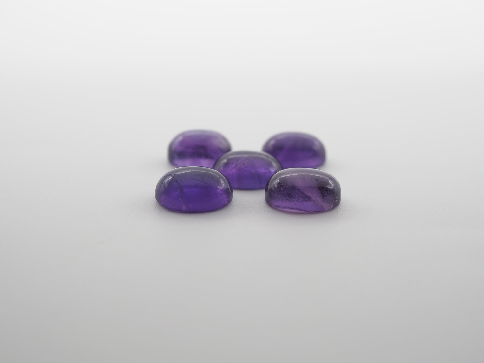 Amethyst Cabs Oval 10x8mm Approximately 13.80 Carat, 5 Pieces