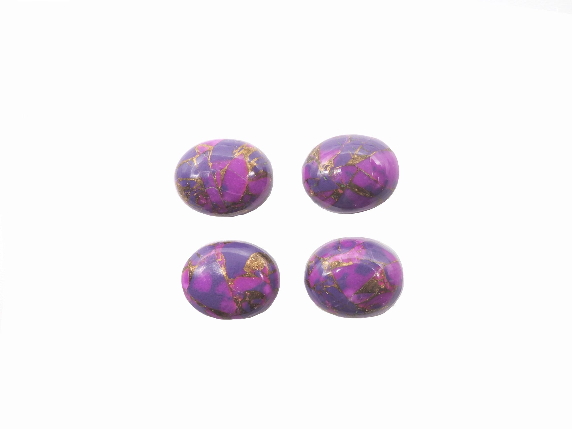 Purple Copper Turquoise Oval Cabs 10x8mm Approximately 8.35 Carat
