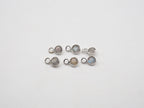 Labradorite Silver Bezel 4mm, Single Connector, Labradorite Charm