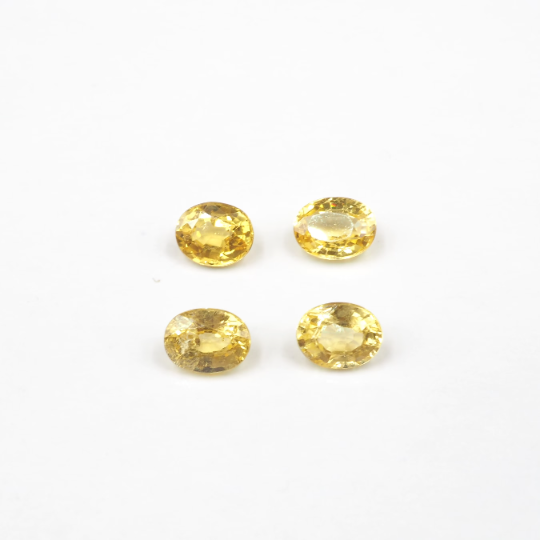 Yellow Sapphire Faceted  Oval Shape 3.7 x 3 x 2 mm Approximately 0.97 Carat