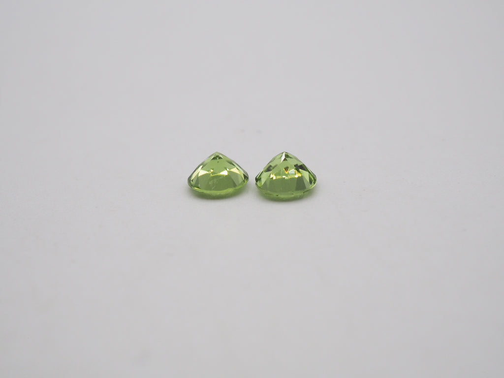 Peridot Round Shape 5 mm Matching Pair Approximately 0.92 Carat