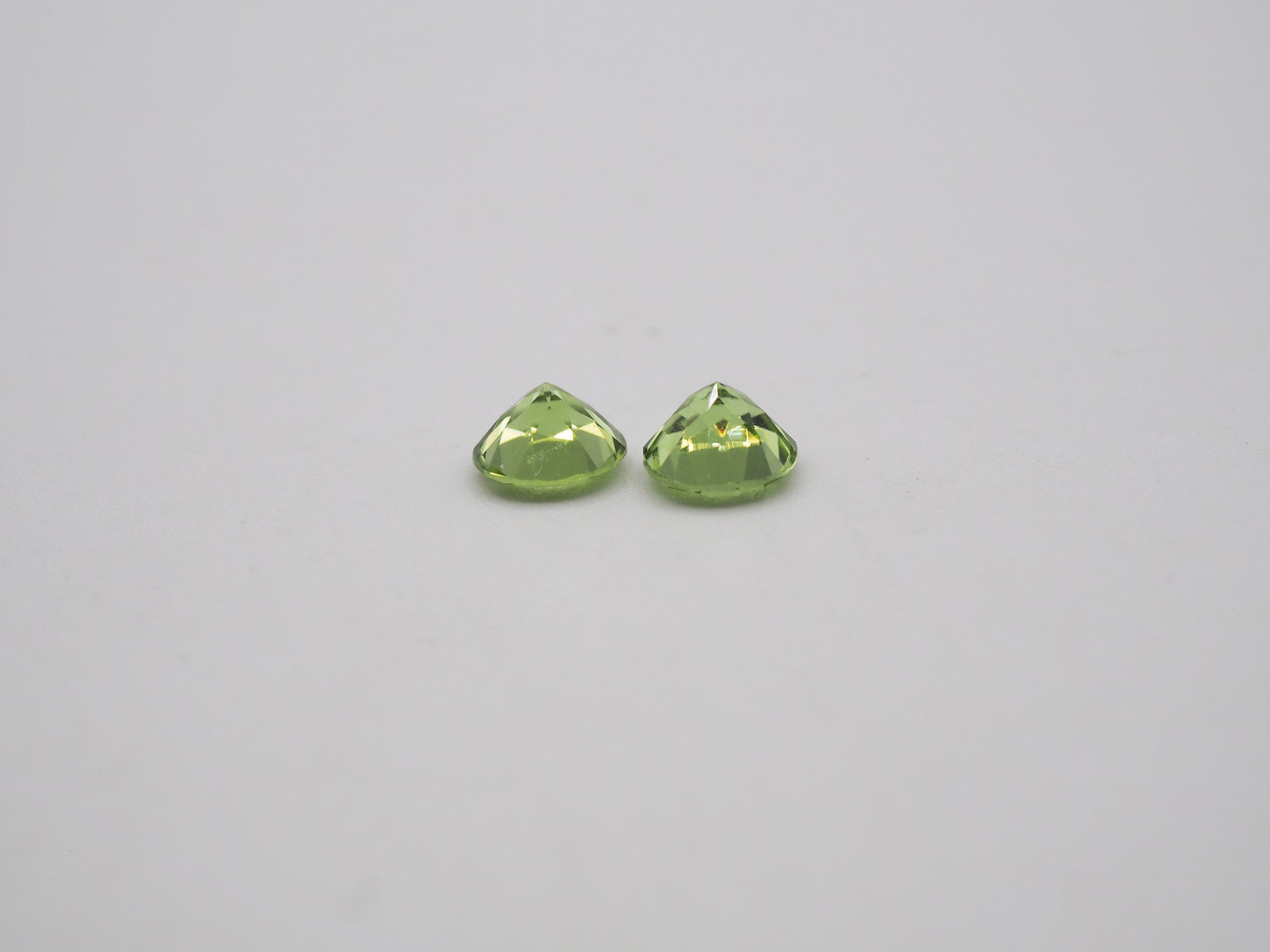Peridot Round Shape 5 mm Matching Pair Approximately 0.92 Carat