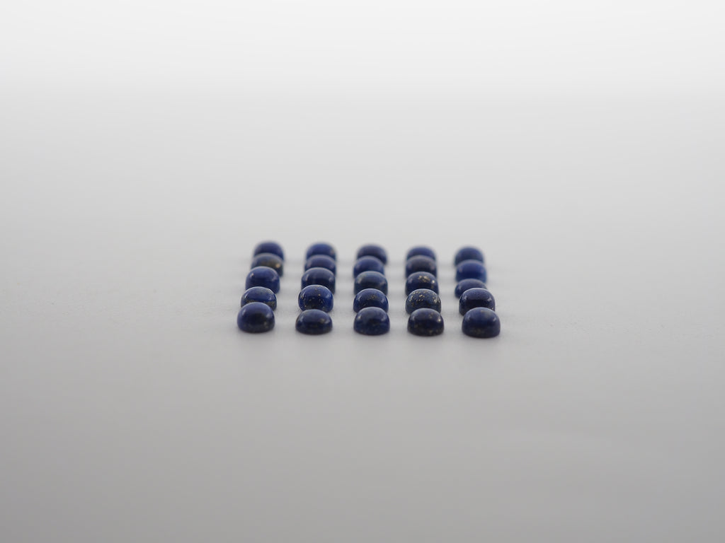 Lapis Cabochon Round 3 mm, Approximately 4 Carat, 25 Pieces (GTG-LAP-0)