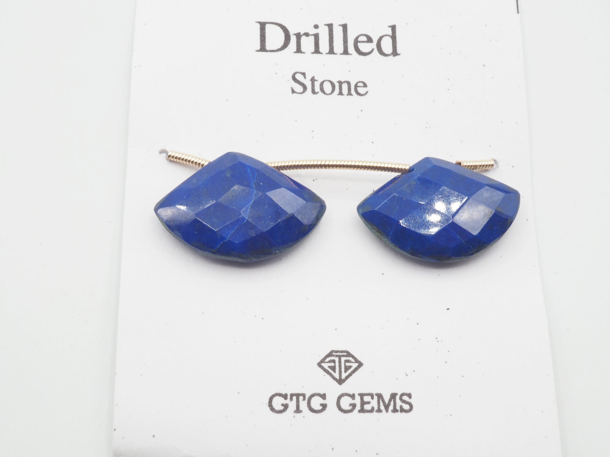 Drilled Matching Pair Lapis 20x14mm Approximately 18 carat