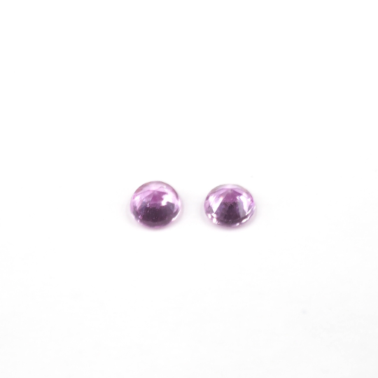 Pink Sapphire Round Shape 3.4 mm Matching Pair Approximately 0.41 Carat