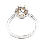 14K White Yellow Gold Ring Oval 7 x 5 mm With White Diamonds, Semi-Mount