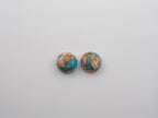 Oyster Copper Turquoise Cabochon Round 9 mm Approximately 5.5 Carat (GTG-OT-41)