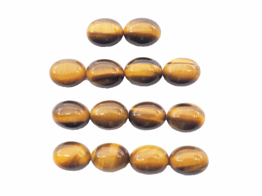 Tiger's Eye Oval 9x 7 mm , Approximately 27.10 Carat , 14 pcs