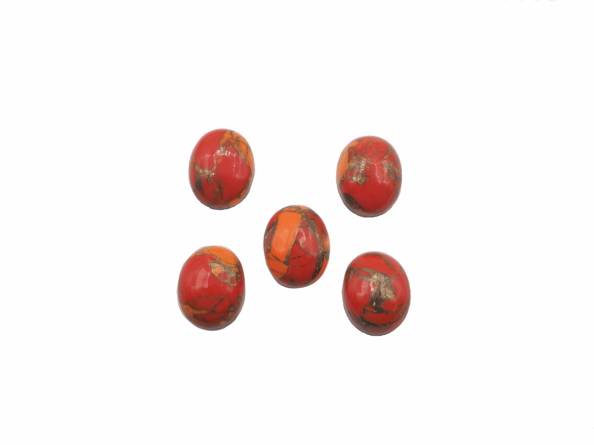 Orange Copper Turquoise Oval 10x8mm Approximately 12.24ct