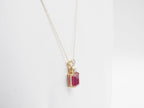 14K Yellow Gold Ruby with Diamond Pendant