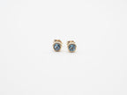 10K Yellow Gold Blue Topaz stud and Pendant