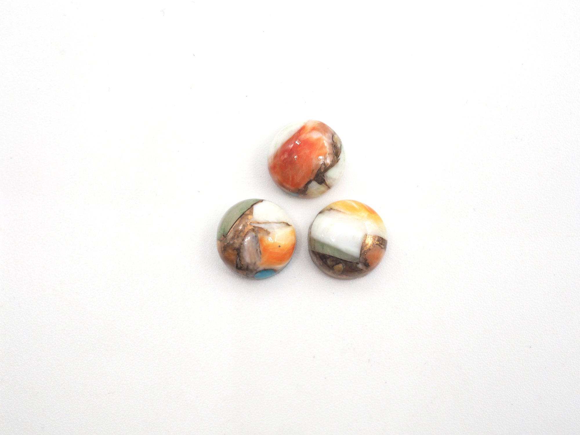 Oyster Copper Turquoise Cabs Round 9.2mm Approximately 8.8 Carat