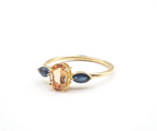 18K Yellow Gold Imperial Topaz and Blue Sapphire Rings