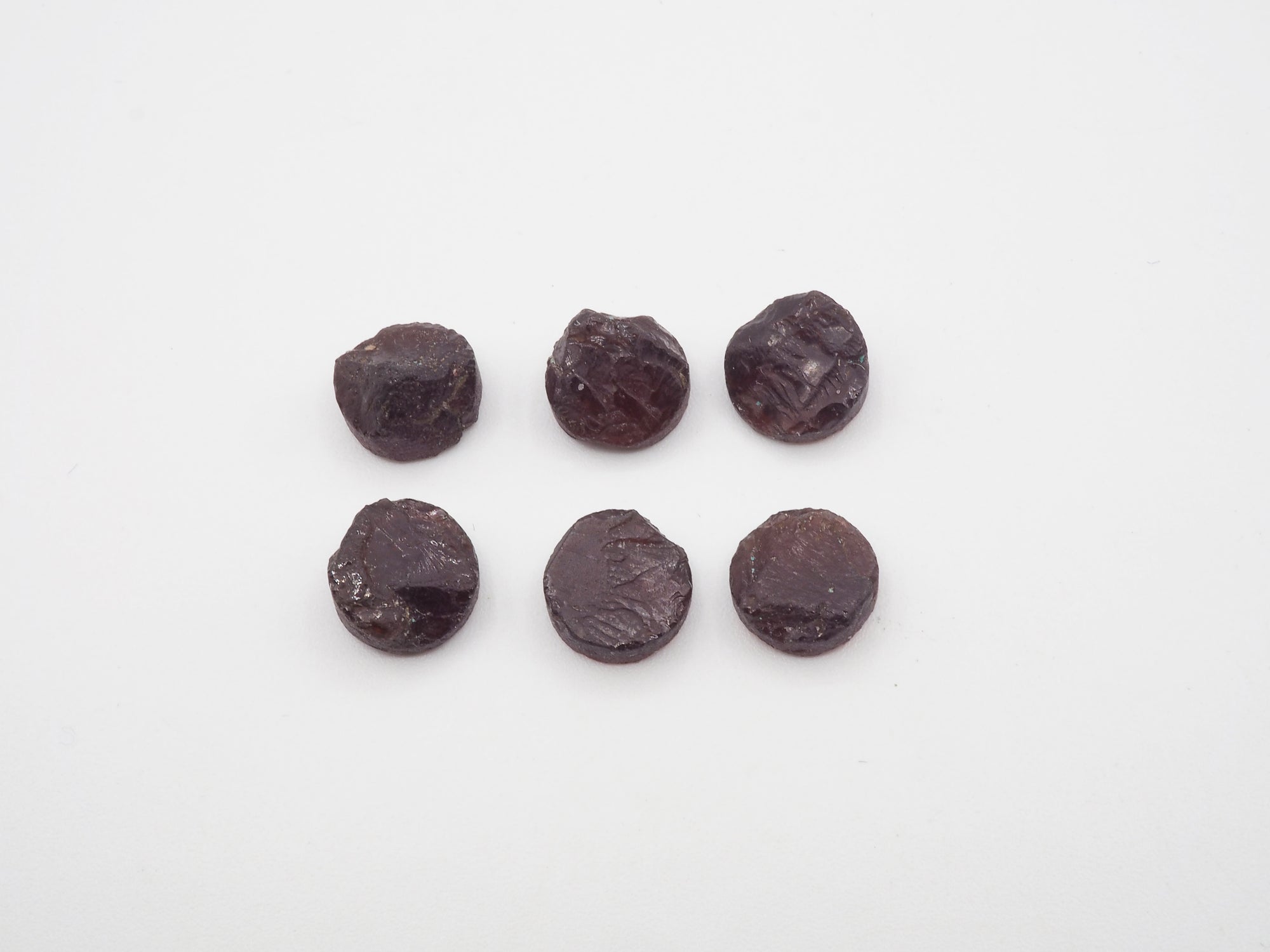 Natural Round Garnet  Raw Rough Slice bottom flat, 8mm  Approximately  17.45 Carat