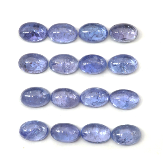 Tanzanite Cabs Oval Shape 6x4mm Approximately 10.12 Carat , 16 Pieces