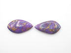 Copper Purple Turquoise  Drilled  Cabochon Leaf Shape 30x15mm