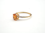18K Yellow Gold Orange Sapphire with Diamond Ring