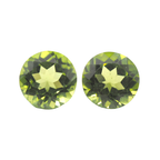 Peridot Round Shape 8 mm Matching Pair Approximately 4.18 Carat