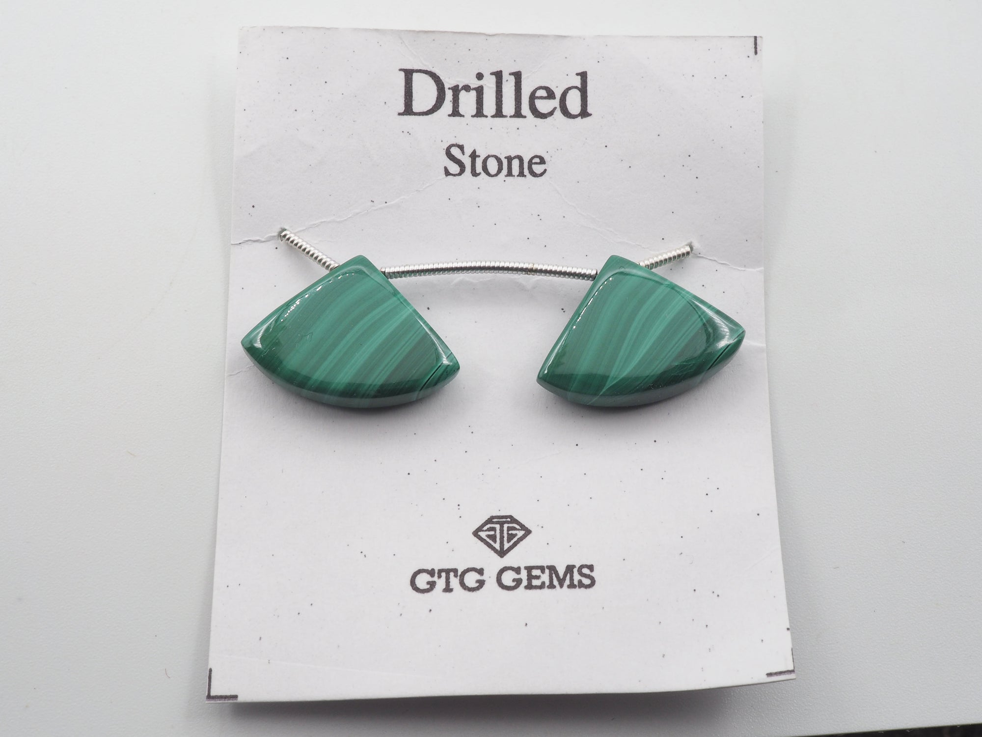 Drilled Malachite Tear drop Shape Matching Pair  Approximately 27 Carat