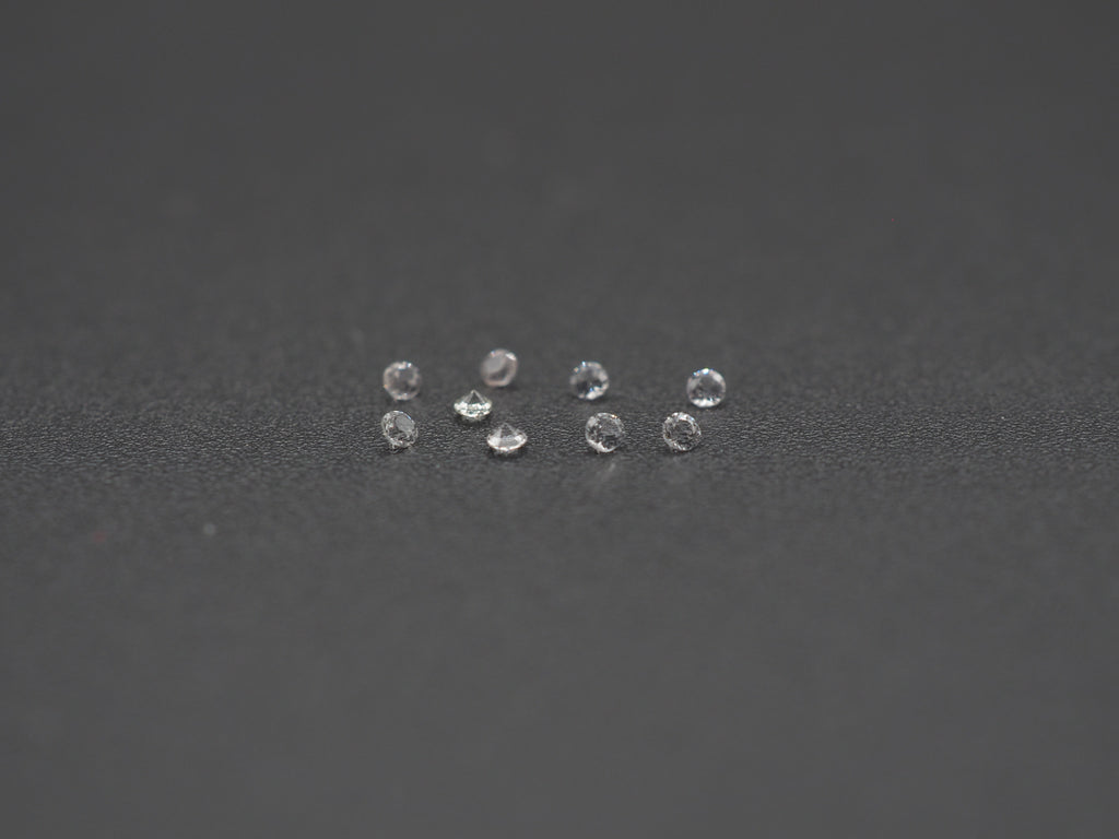 White Sapphire Round Shape 1.2 mm, 9 Pieces