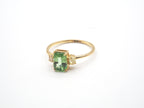 18K Yellow Gold Mint Garnet Ring