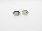 14K Yellow Gold  Emerald Stud, Emerald Earring