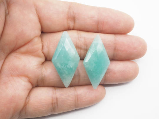 Amazonite Drilled Matching Pair Kite Shape 30 x 15mm
